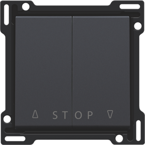 Set de finition bouton-poussoir double volets électronique anthracite coated