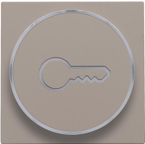 Finition avec symbole clé pour bouton-poussoir 6a avec culot e10 bronze coated