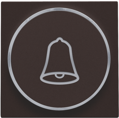 Finition, symbole sonnette, pr bouton-poussoir 6a avec culot e10 dark brown coated