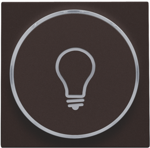 Finition avec symbole lampe pr bouton-poussoir 6a avec culot e10 dark brown coated
