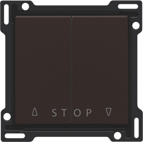 Set de finition bouton-poussoir double volets électronique dark brown coated
