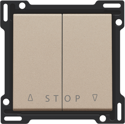 Set de finition bouton-poussoir double volets électronique champagne coated