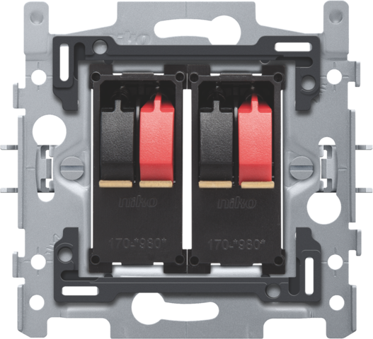 Socle prise pour haut-parleur double, fixation par griffes