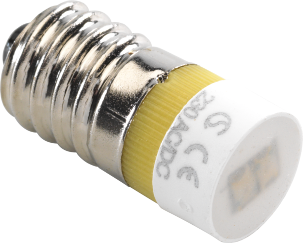 Lampe e10, led ambre, pr boutons-pouss./appareils de signal. 6a