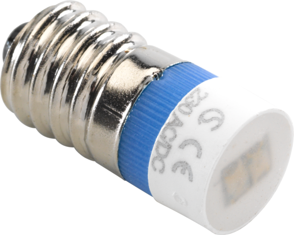 Lampe e10, led bleue, pr boutons-pouss./appareils de signal. 6a