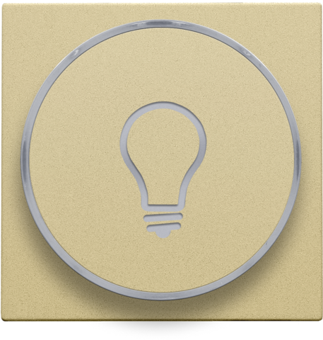 Finition avec symbole lampe pr bouton-poussoir 6a avec culot e10 gold coated