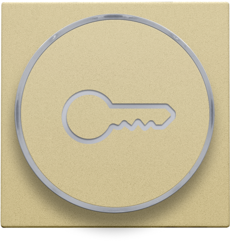 Finition avec symbole clé pour bouton-poussoir 6a avec culot e10 gold coated
