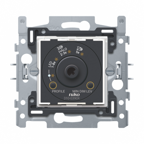 Socle variateur univ. à bouton rotatif, déparas. tcc, à 2 fils