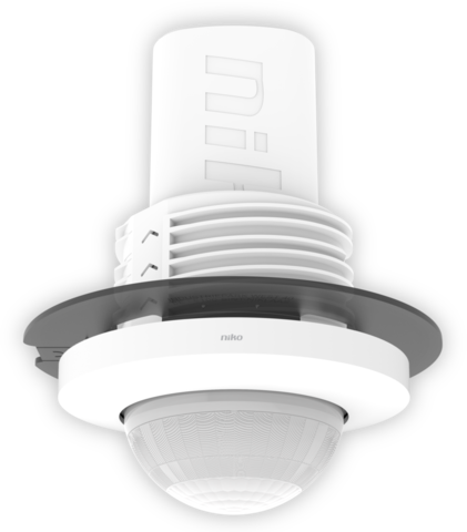 Détecteur de présence p42lr, 230v, 2 can, m, 32-37m, à encastrer blanc