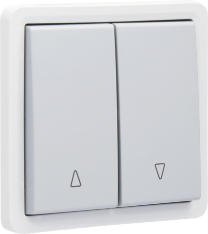 Bouton-poussoir pour volets étanche, verrouillage mécan., vis gris