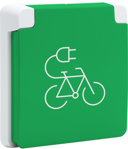 Borne de recharge vélos étanche 16a, broche de terre, conn. rap. gris