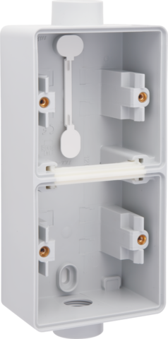 Boîte en saillie double étanche pour 2 fonctions, 2 entrées m20 gris