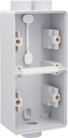 Boîte en saillie double étanche pour 2 fonctions, 3 entrées m20 gris