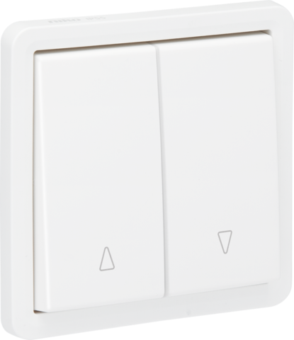 Bouton-poussoir pour volets étanche, verrouillage mécan., vis blanc