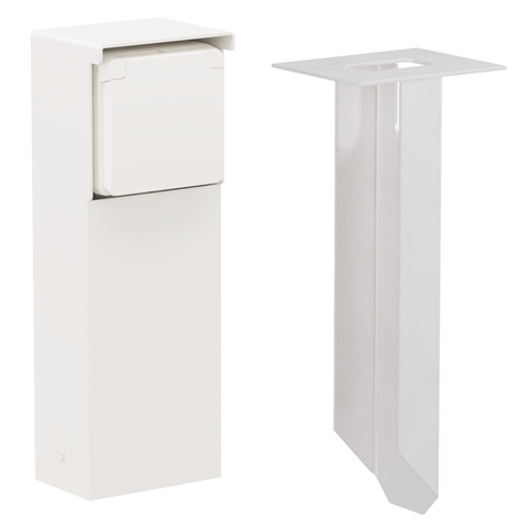 Borne de jardin avec 1 prise, broche de terre, pointe