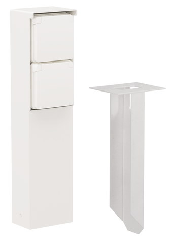 Borne de jardin avec 2 prises, broche de terre, pointe