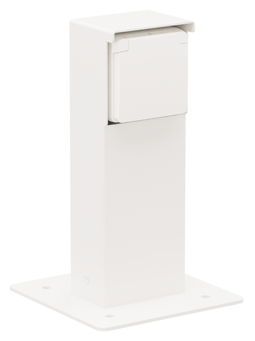 Borne de jardin avec 1 prise, broche de terre, socle