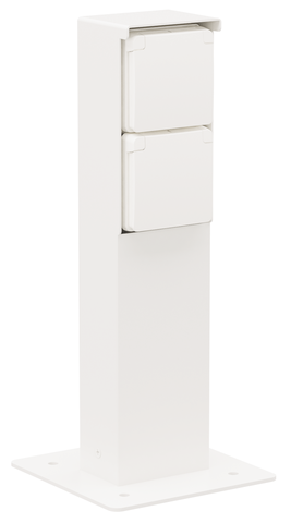 Borne de jardin avec 2 prises, broche de terre, socle