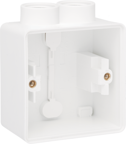 Boîte en saillie étanche pour 1 fonction, avec 2 entrées m20 blanc