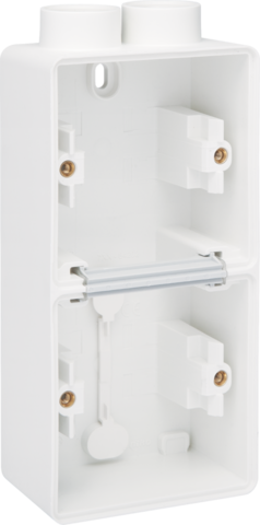 Boîte en saillie double étanche pour 2 fonctions, 2 entrées m20 blanc