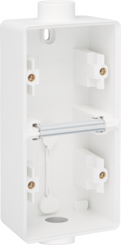 Boîte en saillie double étanche pour 2 fonctions, 2 entrées m20 blanc