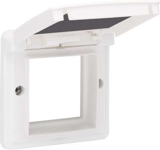 Cadre d'adaptation étanche pour encastrer des connexions médias blanc