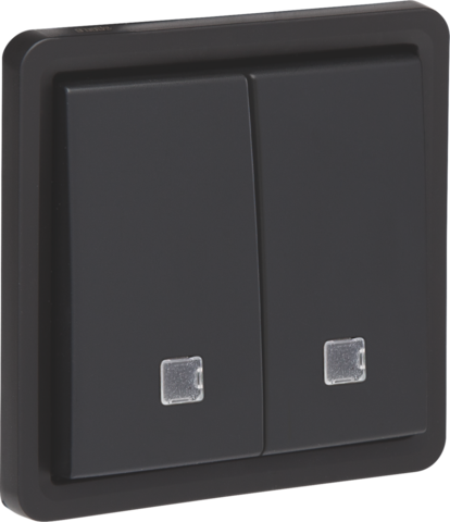 Bouton-poussoir double éclairable étanche 10a, no/nc, vis noir