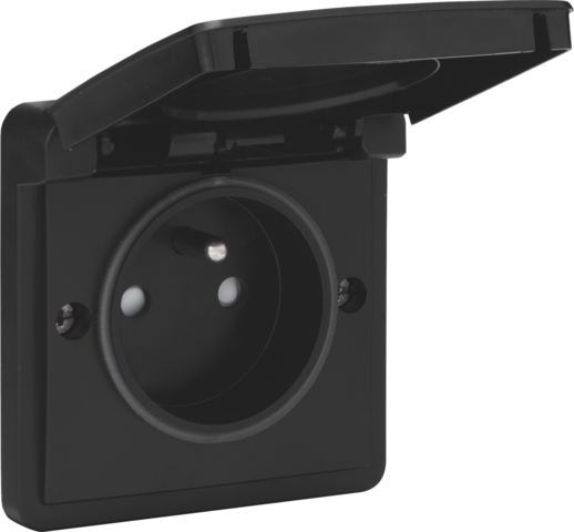 [NK761-36600] Prise étanche 16a avec broche de terre et bornes à vis noir