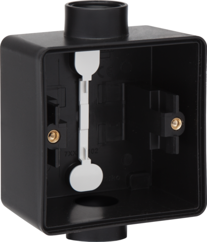 Boîte en saillie simple étanche pour 1 fonction, 2 entrées m20 noir
