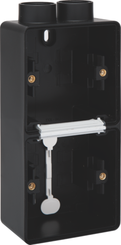 Boîte en saillie double étanche pour 2 fonctions, 2 entrées m20 noir