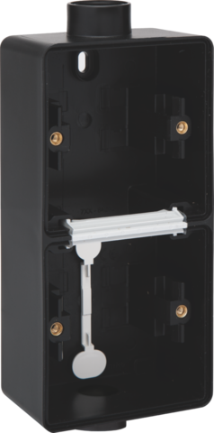 Boîte en saillie double étanche pour 2 fonctions, 2 entrées m20 noir