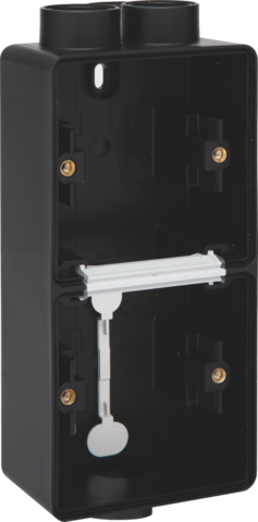 Boîte en saillie double étanche pour 2 fonctions, 3 entrées m20 noir