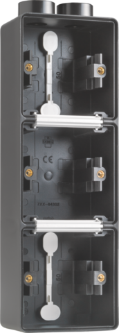 Boîte en saillie triple étanche pour 3 fonctions, 2 entrées m20 noir