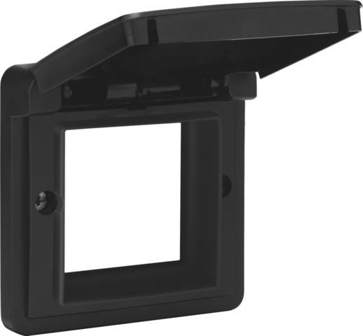 Cadre d'adaptation étanche pour encastrer des connexions médias noir