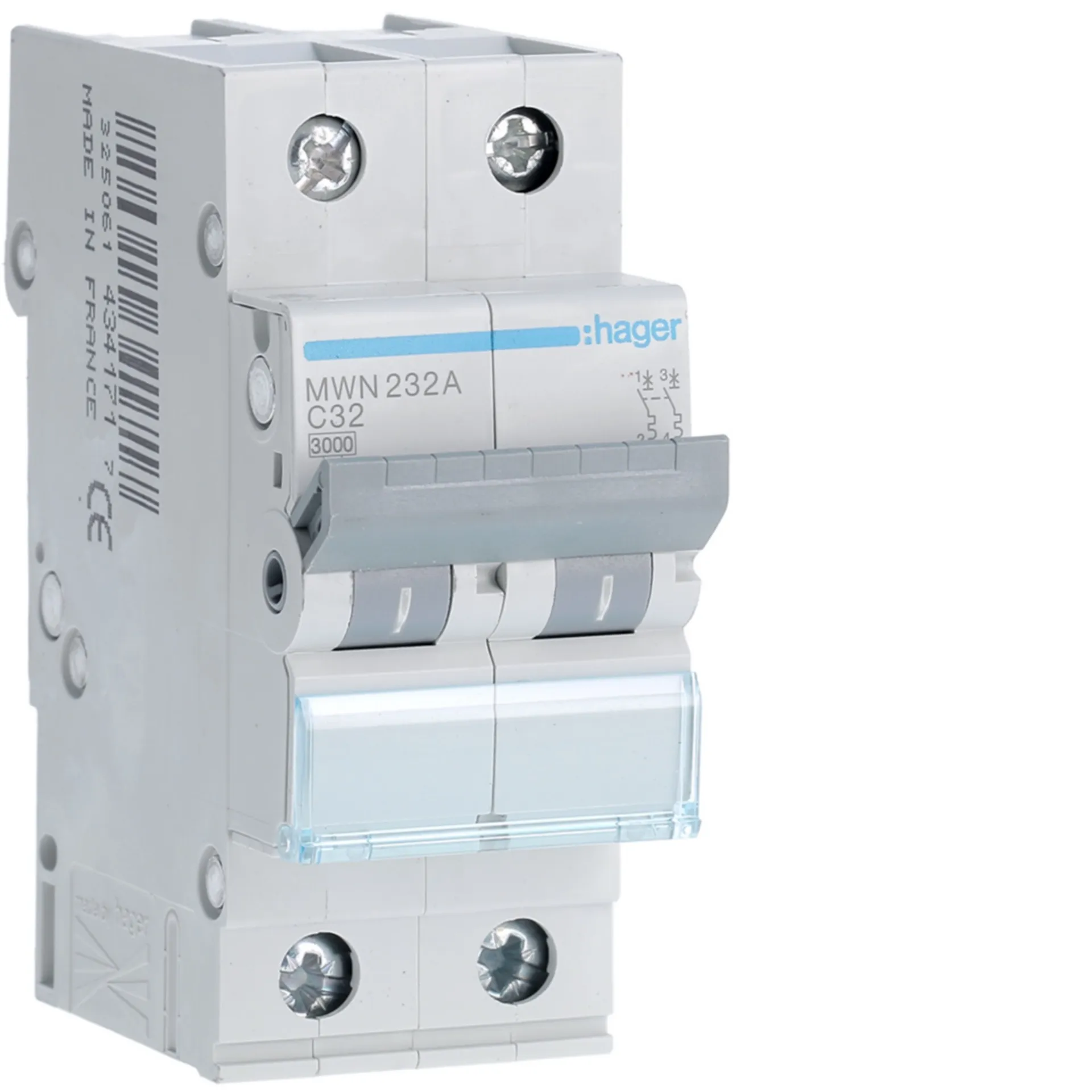 [HAMWN232A] Disjoncteur 3kA - C - 2P - 32A - 2M.