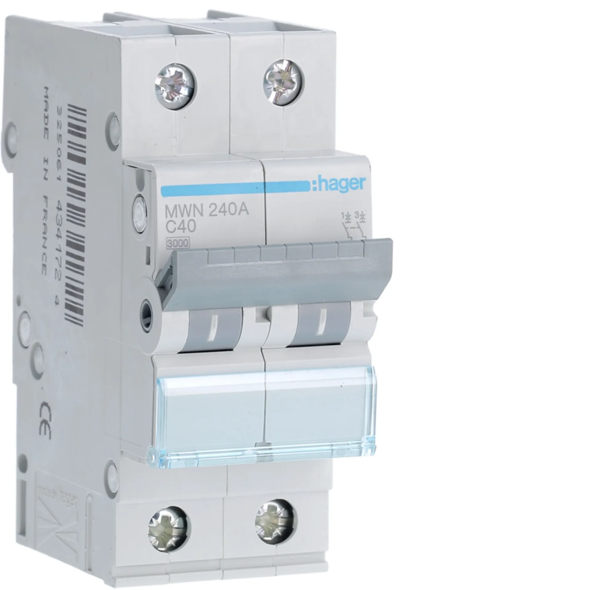 [HAMWN240A] Disjoncteur 3kA - C - 2P - 40A - 2M.