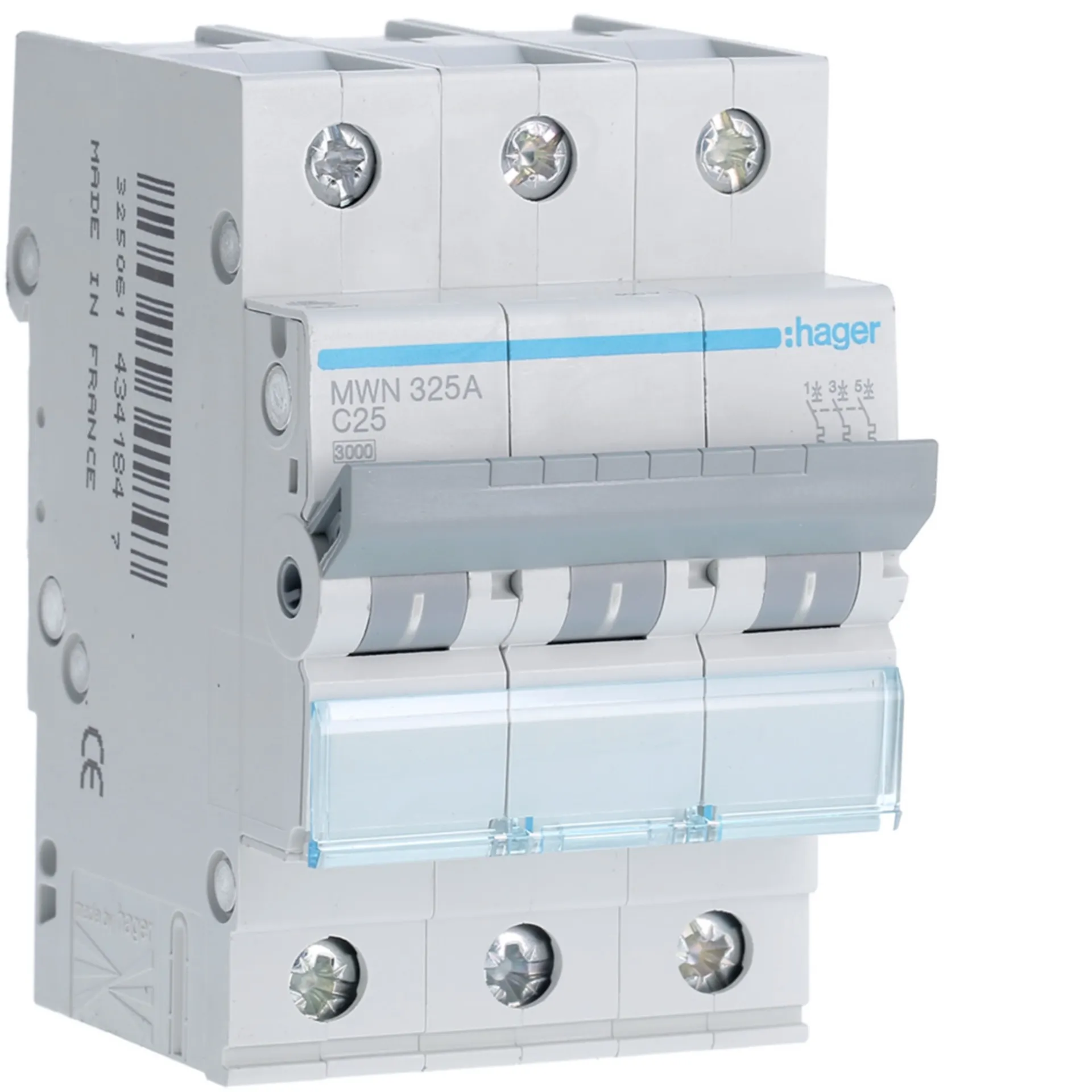 [HAMWN325A] Disjoncteur 3kA - C - 3P - 25A - 3M.