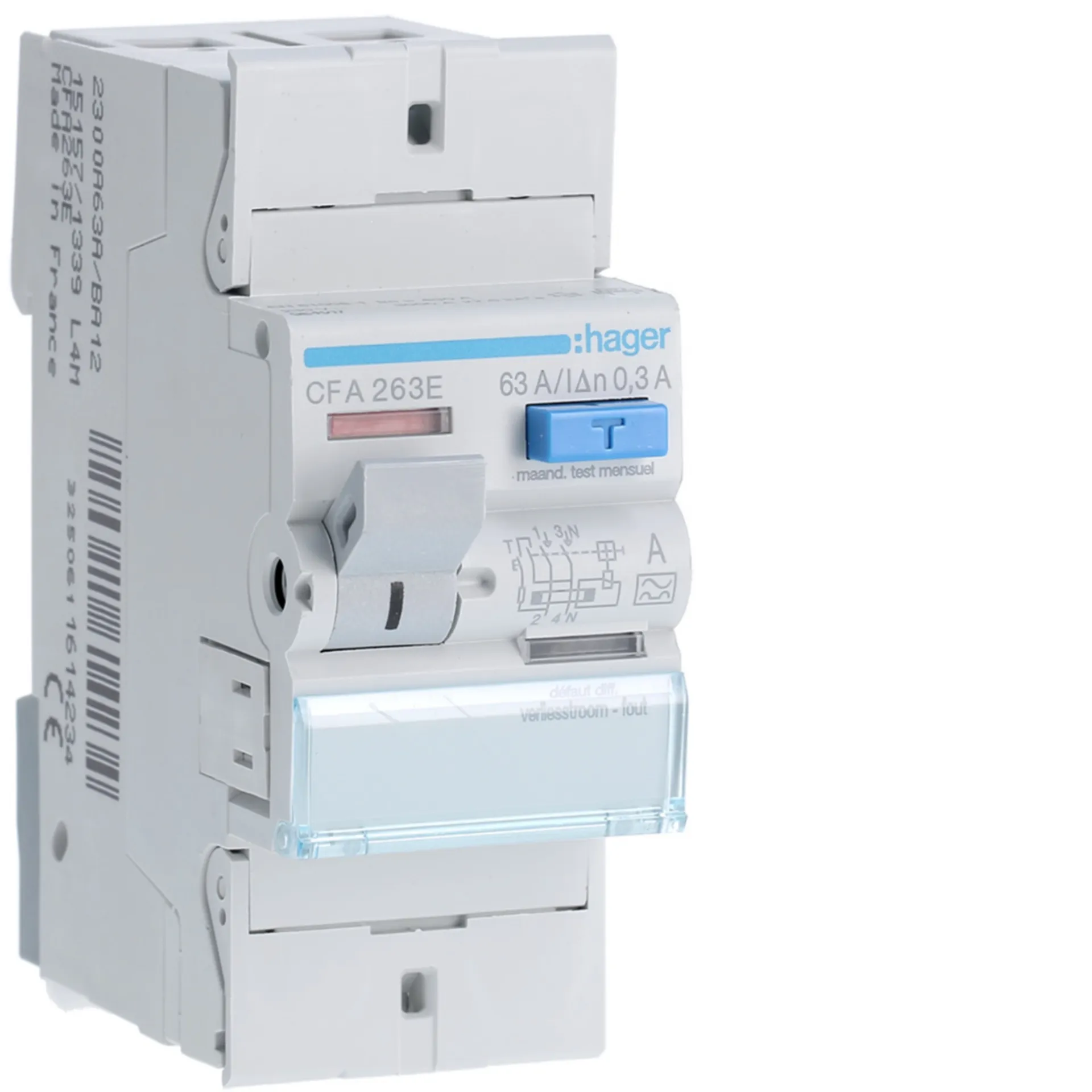 [HACFA263E] Interrupteur différentiel 2P 63A 300mA type A