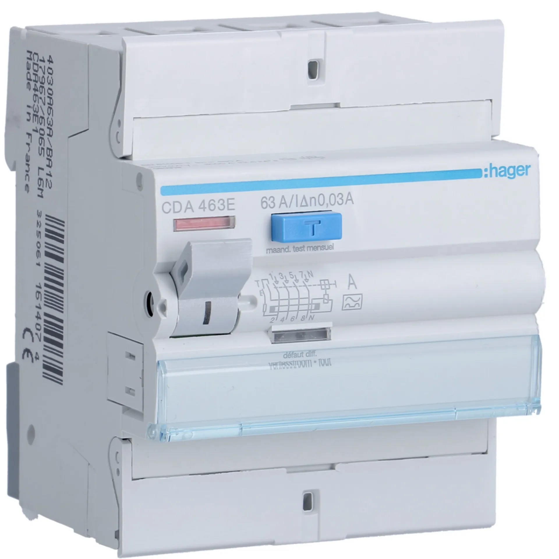 [HACDA463E] Interrupteur différentiel 4P 63A 30mA type A