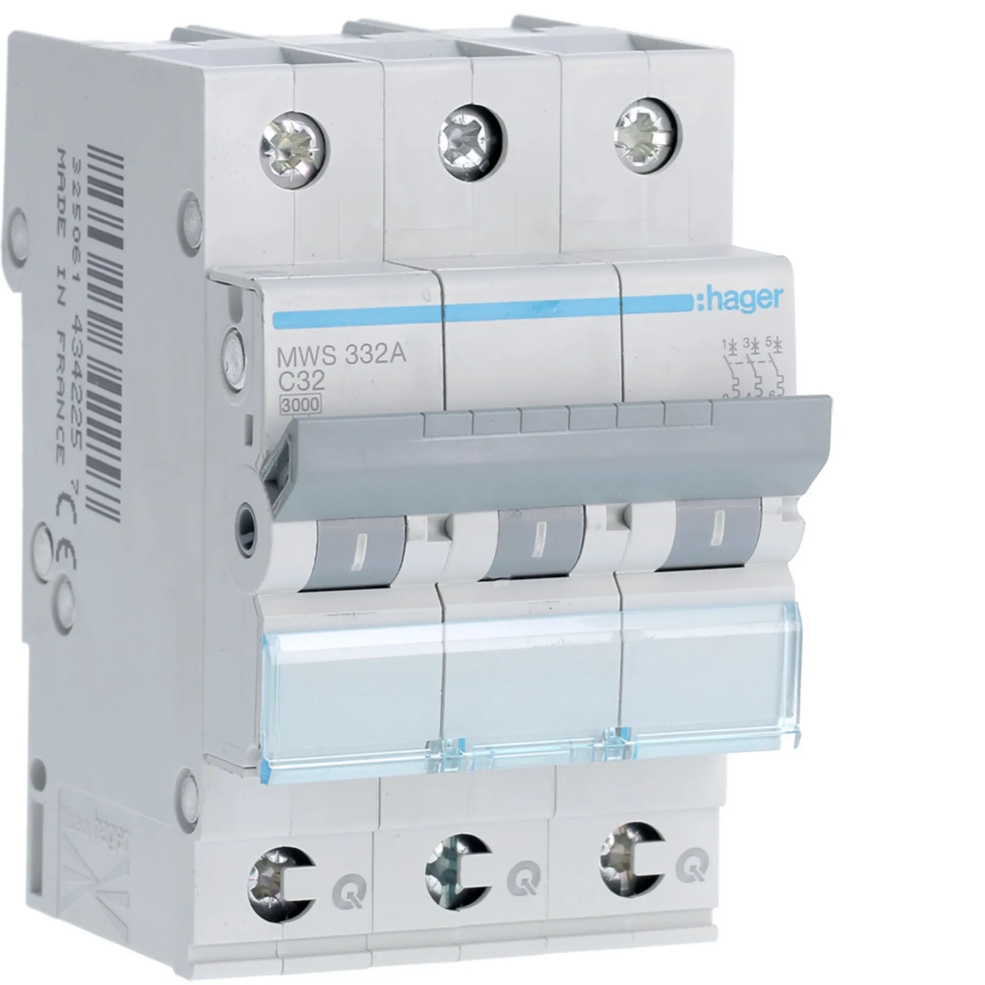 [HAMWS332A] Disjoncteur 3kA - C - 3P - 32A - 3M. - quickconnect