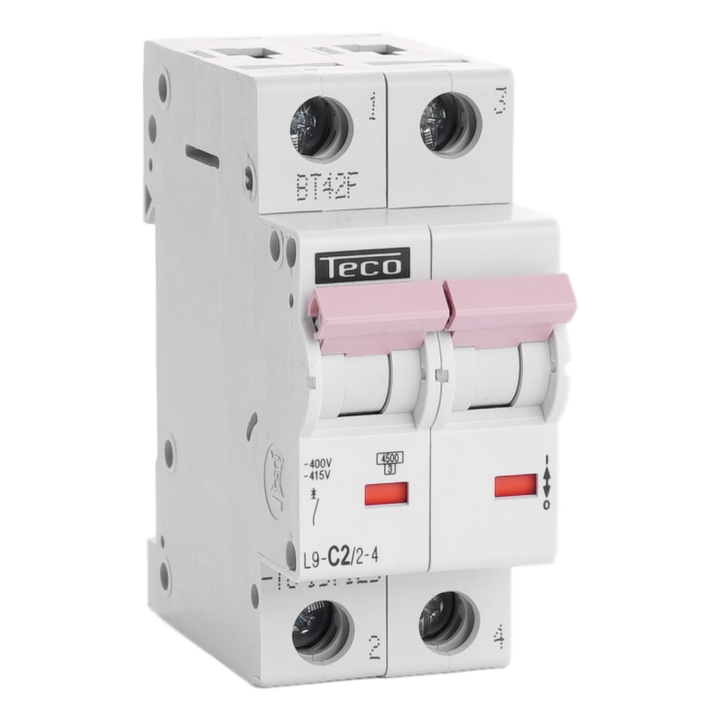 [TECOFGL9C224] Disjoncteur Teco 2P 2A 4,5kA Courbe C