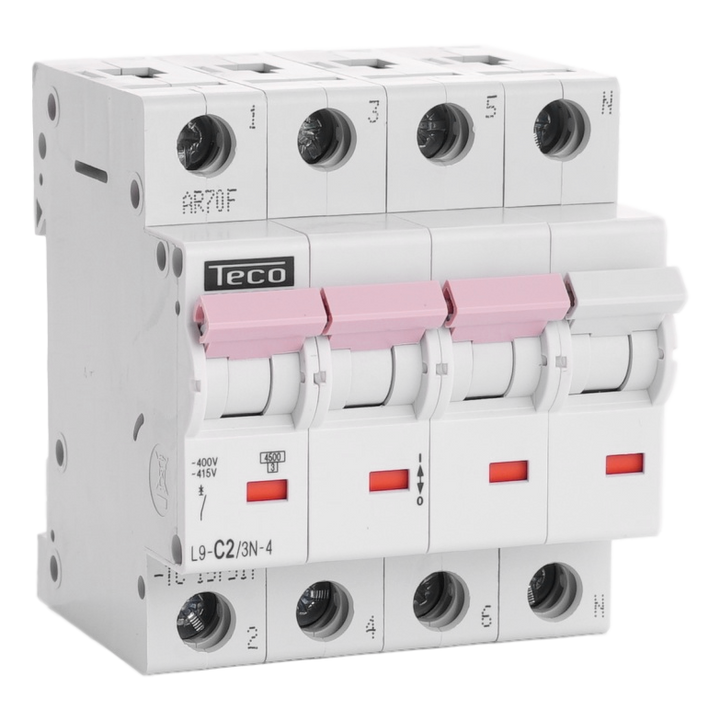 Disjoncteur Teco 3N 2A 4,5kA Courbe C