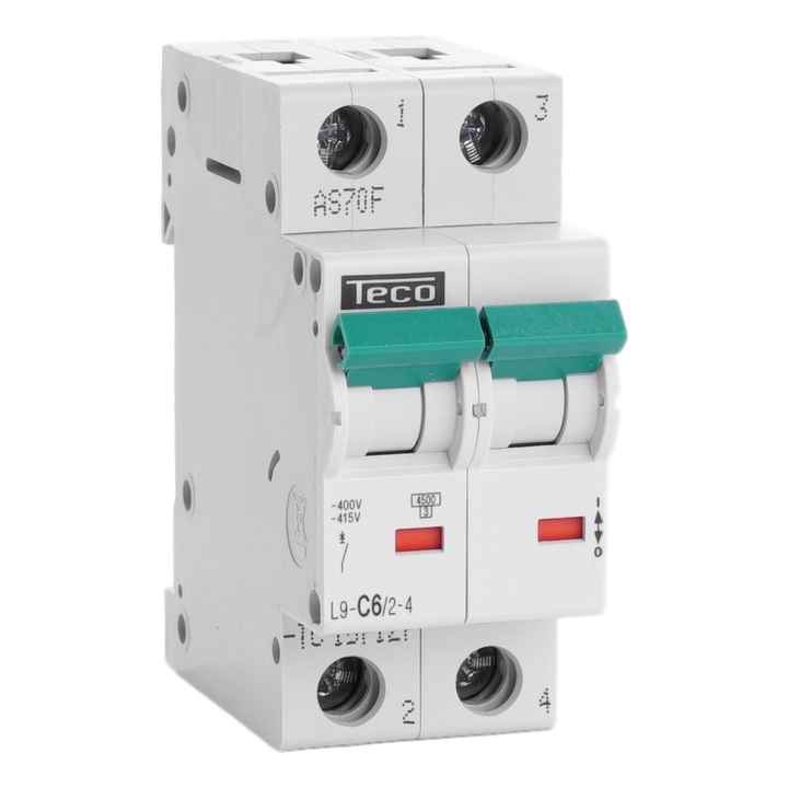 [TECOFGL9C624] Disjoncteur Teco 2P 6A 4,5kA Courbe C