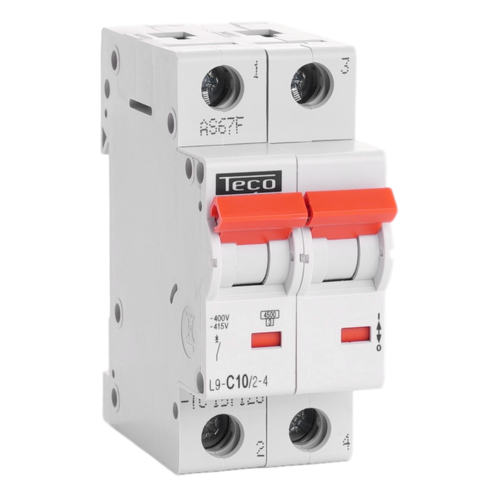 [TECOFGL9C1024] Disjoncteur Teco 2P 10A 4,5kA Courbe C
