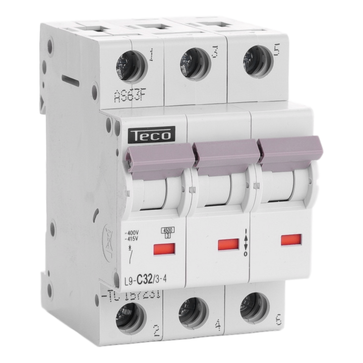 [TECOFGL9C3234] Disjoncteur Teco 3P 32A 4,5kA Courbe C