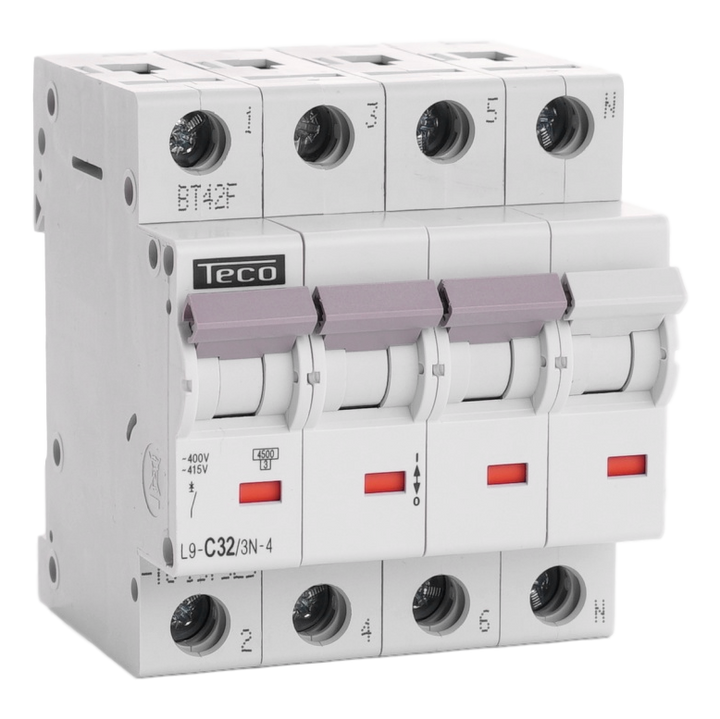 [TECOFGL9C323N4] Disjoncteur Teco 3P+N 32A 4,5kA Courbe C