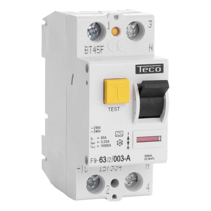 [TECOFGF9632003A] Interrupteur différentiel Teco 2P 63A 30mA Type A