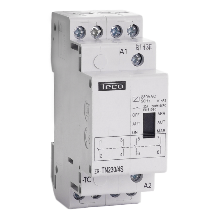 [TECOFGZ9TN2304S] Contacteur Jour/Nuit Teco 230VAC 20A 4NO