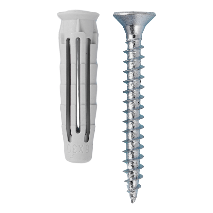 Cheville PA 6 T6/VA 6mm x 30mm - 100 pièces