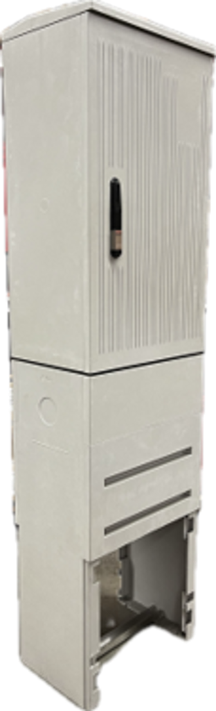 [TECOUCHR0MS] Armoire de trottoir porte rayée DIN0 complete (armoire+plaque+socle)